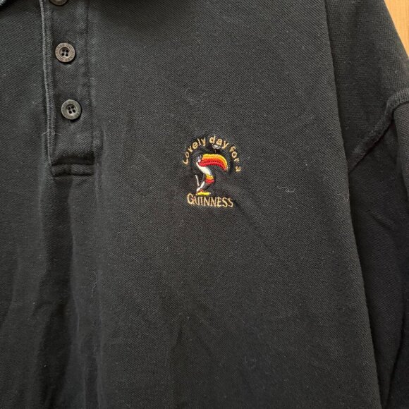 Guinness Embroidered Black Polo Shirt Mens XXL - Picture 2 of 4